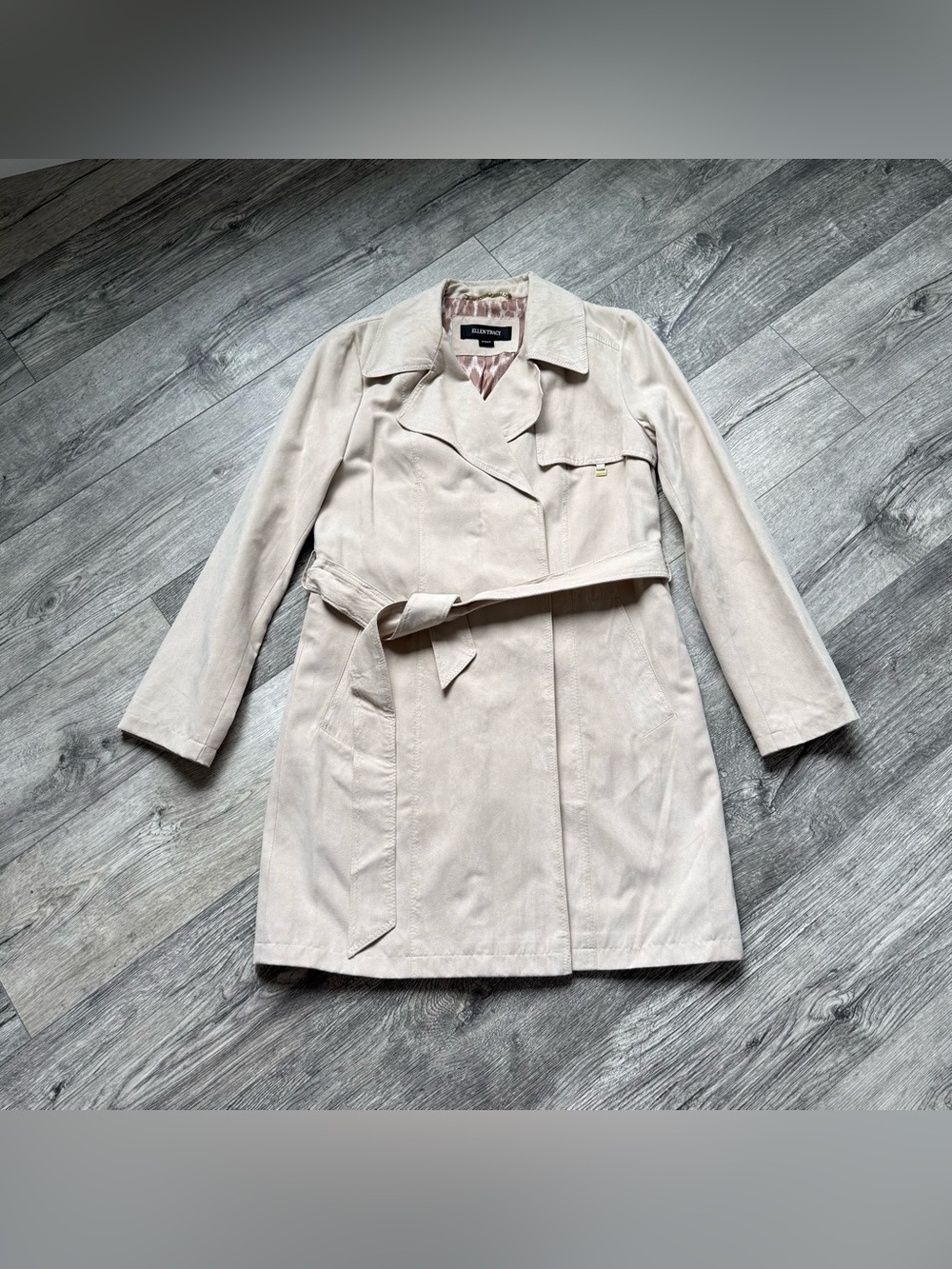 Ellen Tracy Belted Trench Coat Women's Small S
